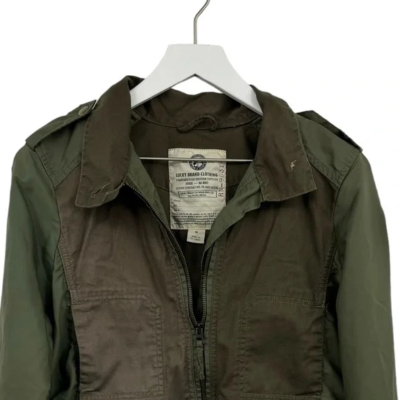 Lucky Brand Military Utility Jacket Olive Green Size Medium - Picture 3 of 9
